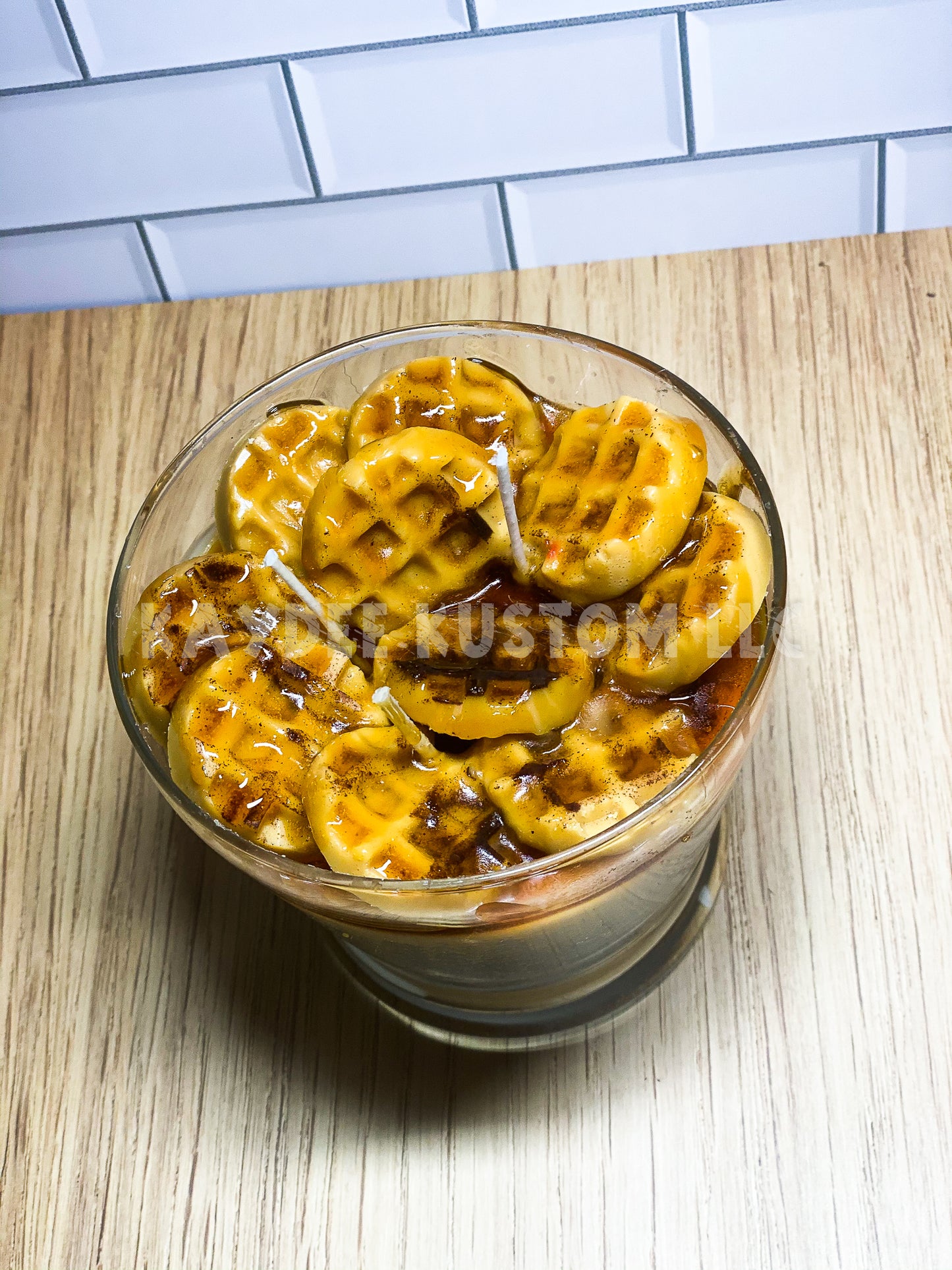 Vela de waffle de suero de leche llovizna